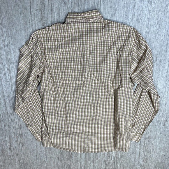 Hugo Boss Plaid Button Up Long Sleeve Shirt Men's Large Brown Beige Red - Picture 3 of 6